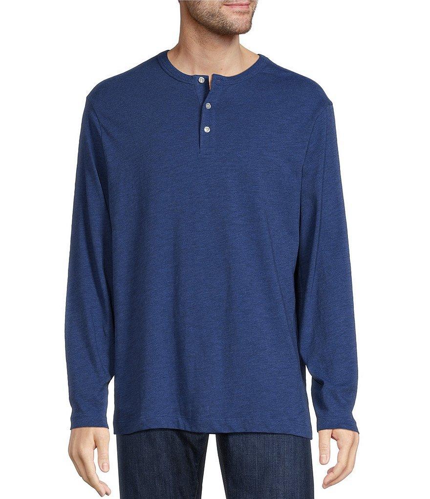 Roundtree & Yorke Long Sleeve Solid Henley Pullover Product Image