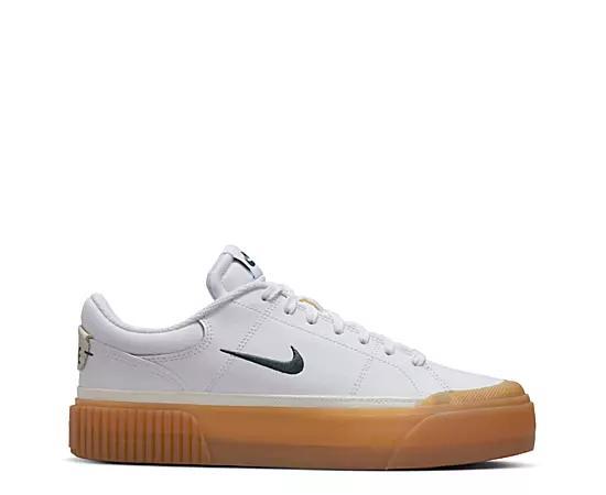 Nike Womens Court Legacy Lift Platform Casual Sneakers from Finish Line - WHITE Product Image