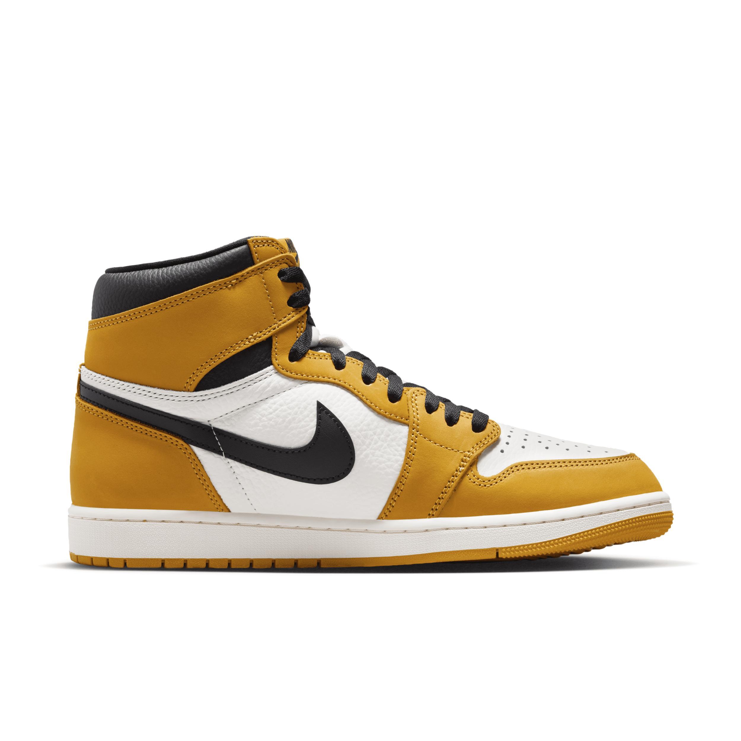 Jordan Mens Jordan Retro 1 Hi OG RMSTD - Mens Basketball Shoes Yellow Ochre/Black/Sail Product Image