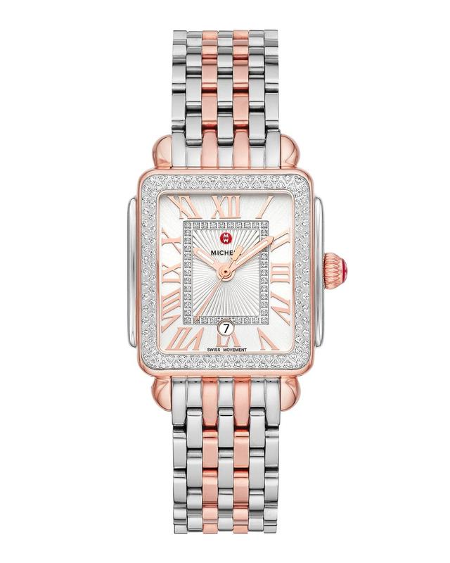 MICHELE Deco Madison Mid Diamond Two-Tone Bracelet Watch, 29mm x 31mm Product Image