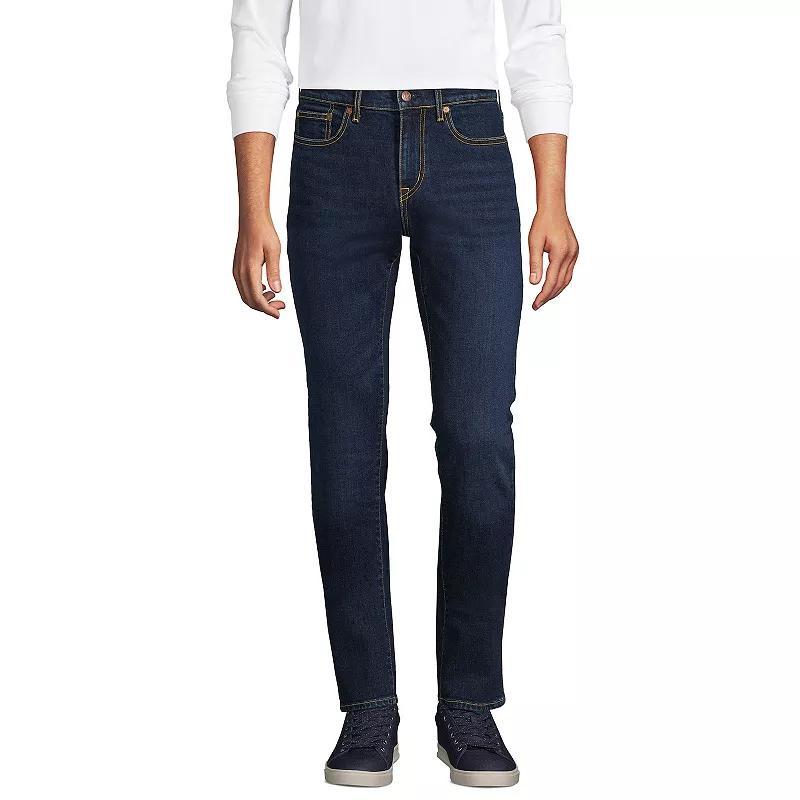 Mens Lands End Recover 5 Pocket Straight Fit Denim Jeans Product Image