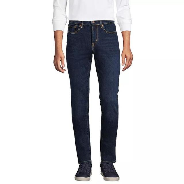 Lands End Mens Recover 5 Pocket Straight Fit Denim Jeans Product Image