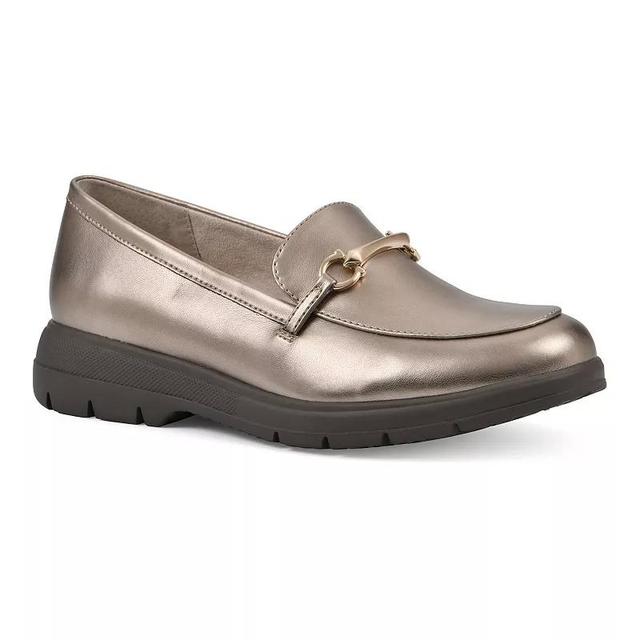 Cliffs by White Mountain Flow Womens Lug Sole Loafer Gold Grey Smo Product Image