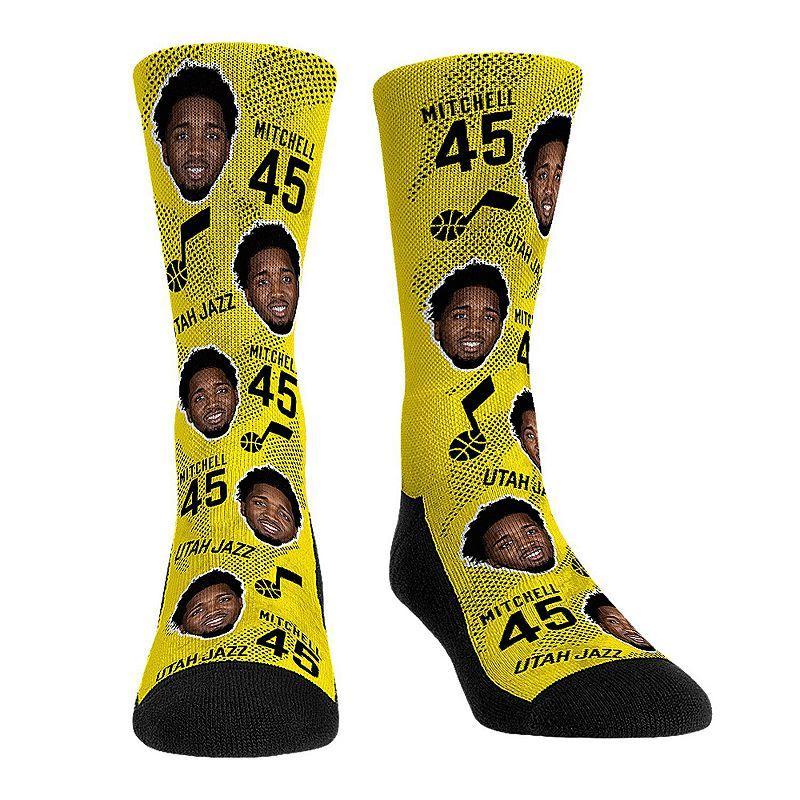 Mens Rock Em Socks Donovan Mitchell Utah Jazz Player Hooper Allover Crew Socks Product Image