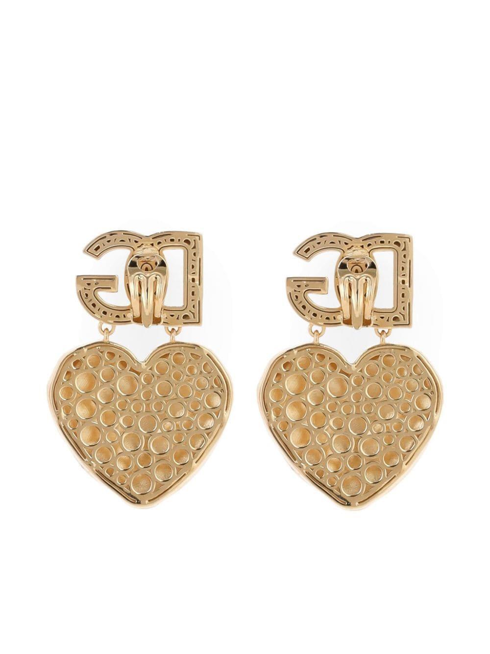 Heart-pendant Earrings In Gold Product Image