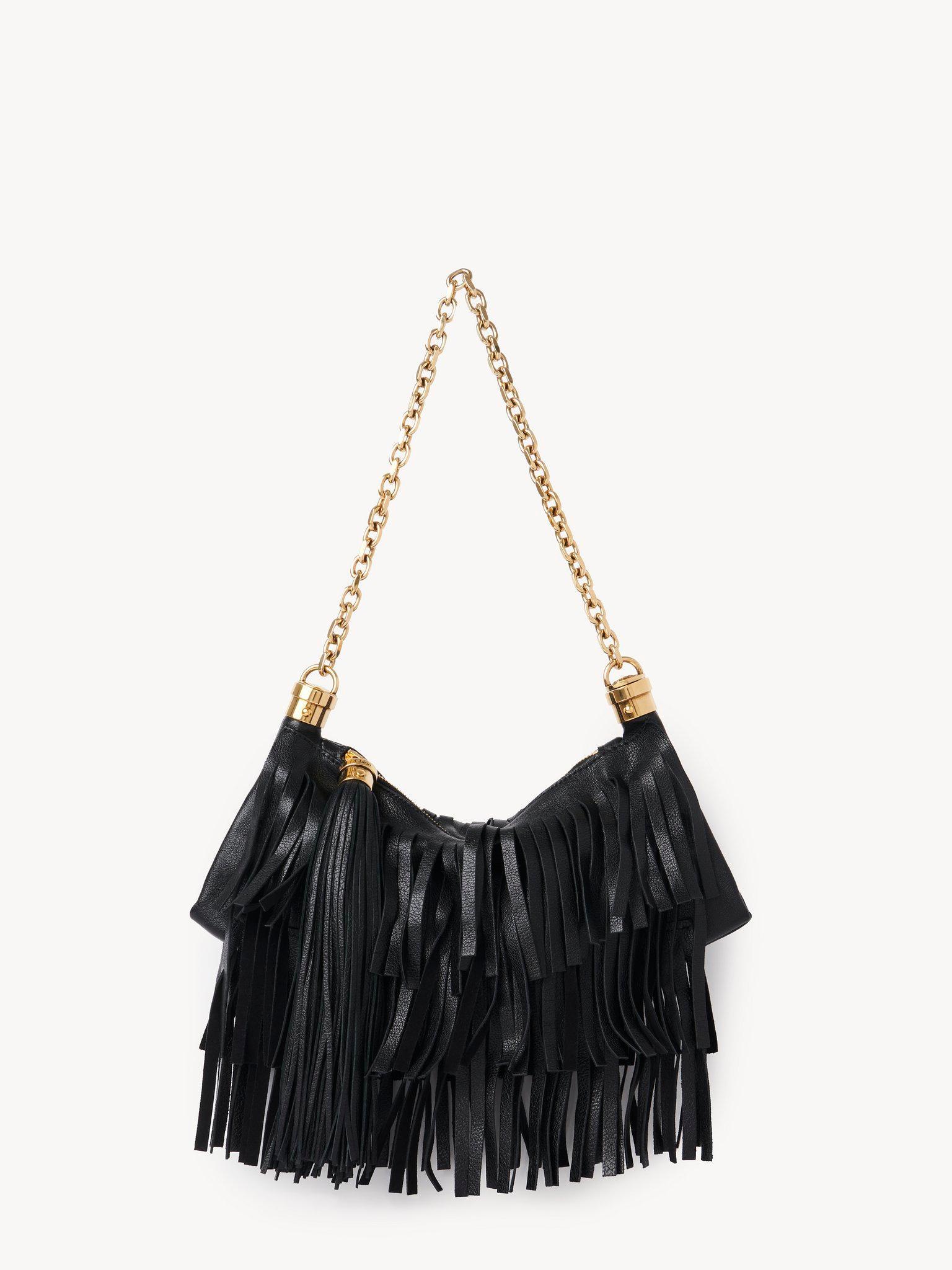 Small Chloé Foulard shoulder bag in fringed leather Product Image