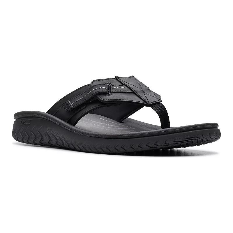 Clarks Wesley Sun Mens Leather Flip Flop Sandals Product Image