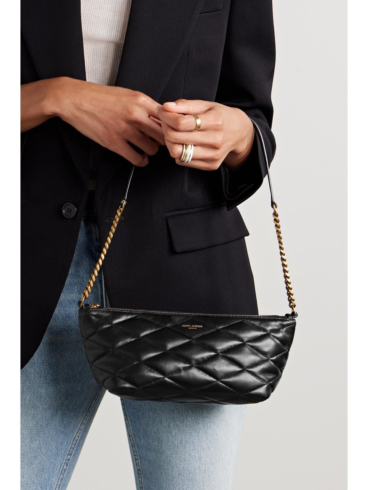 SAINT LAURENT Quilted Leather Shoulder Bag In Black Product Image