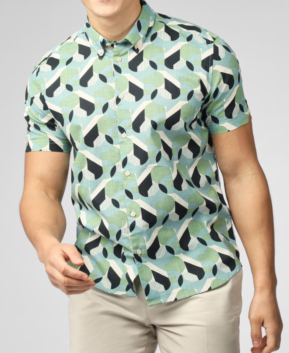 Ben Sherman Mens Art Deco Print Short Sleeve Shirt Product Image