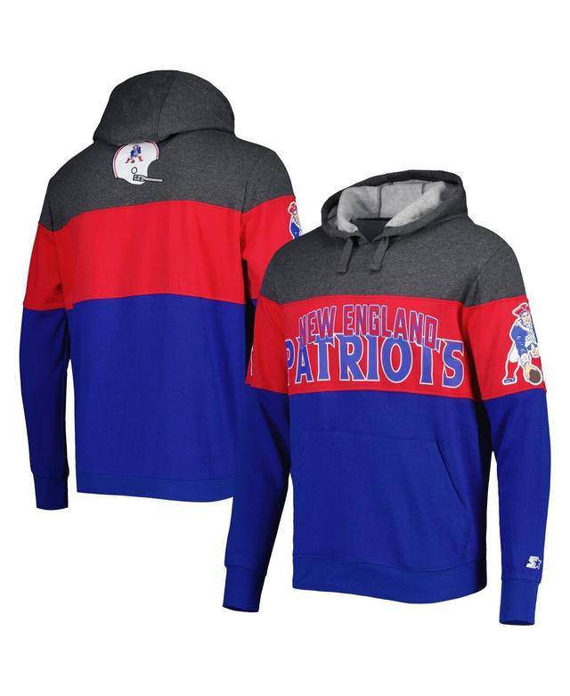 Mens Starter Royal New England Patriots Extreme Vintage-Like Logos Pullover Hoodie - Royal Product Image