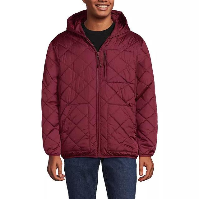 Mens Lands End Diamond Quilted Hooded Jacket Product Image