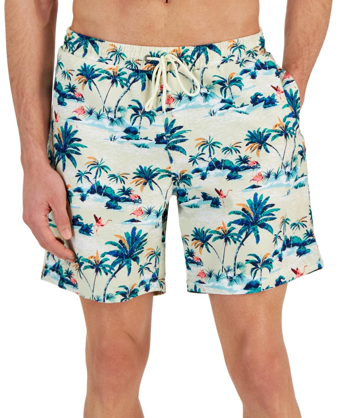 Club Room Mens Balu Scene Tropical-Print Quick-Dry 7 Swim Trunks, Created for Macys Product Image