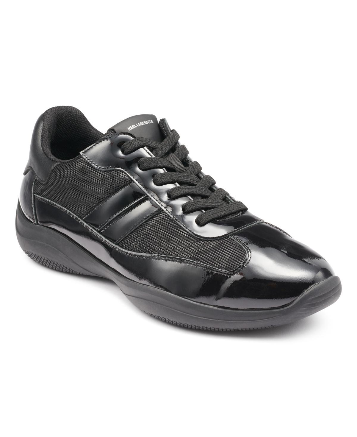 Men's Tonal Nylon & Patent Leather Low-Top Sneakers Product Image