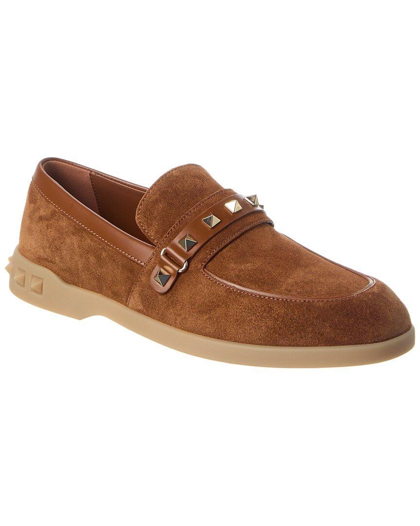 Leisure Flows Suede & Leather Loafer In Brown product image