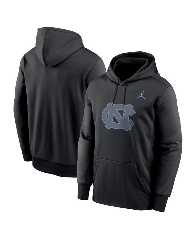 Jordan Mens Black North Carolina Tar Heels Color Pop Performance Fleece Pullover Hoodie Product Image