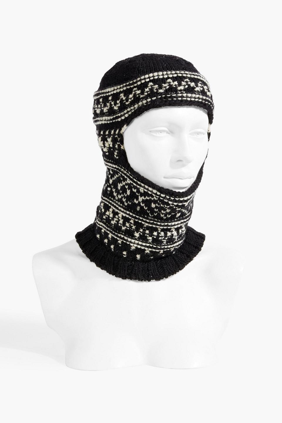 Bouclé-knit Wool Balaclava In Black Product Image