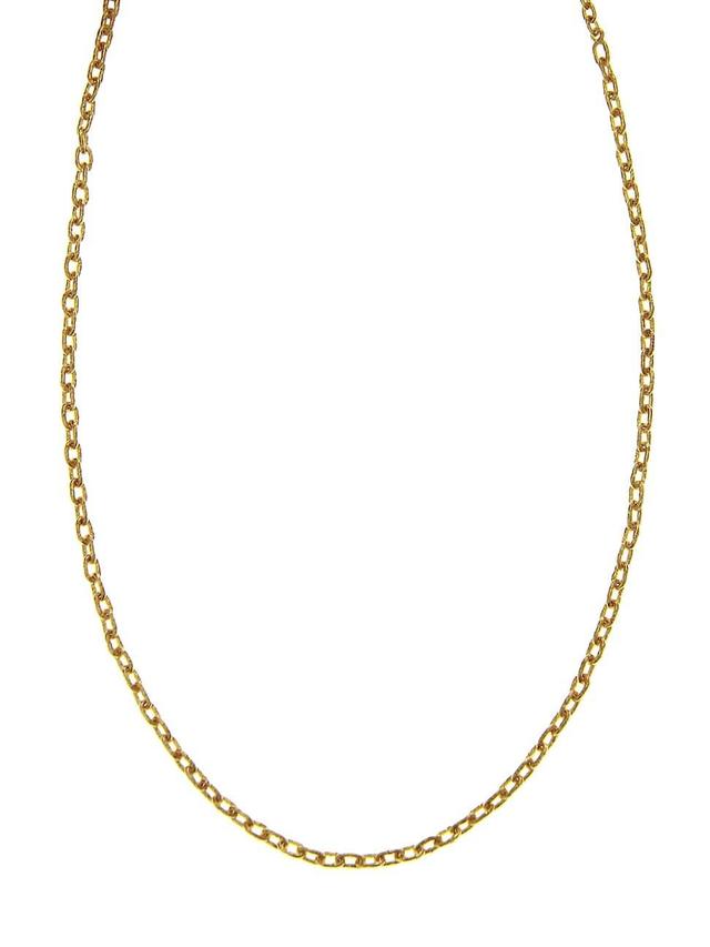 Womens Hammered 19K Yellow Gold Small Oval-Link Necklace Product Image