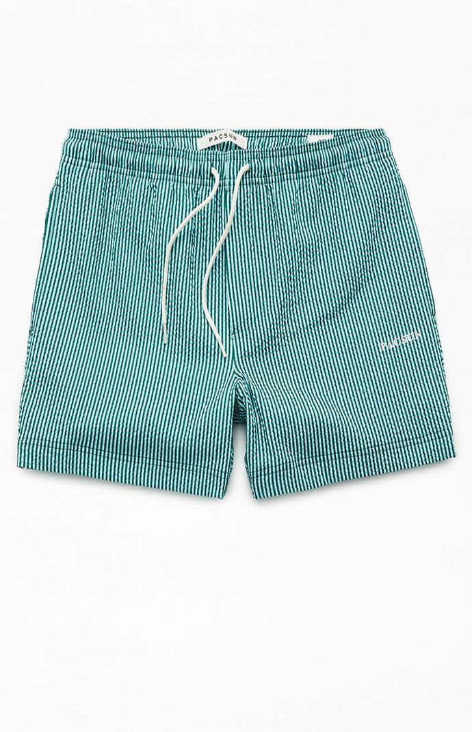 Men's Striped Seersucker 4.5" Swim Trunks - Product Image