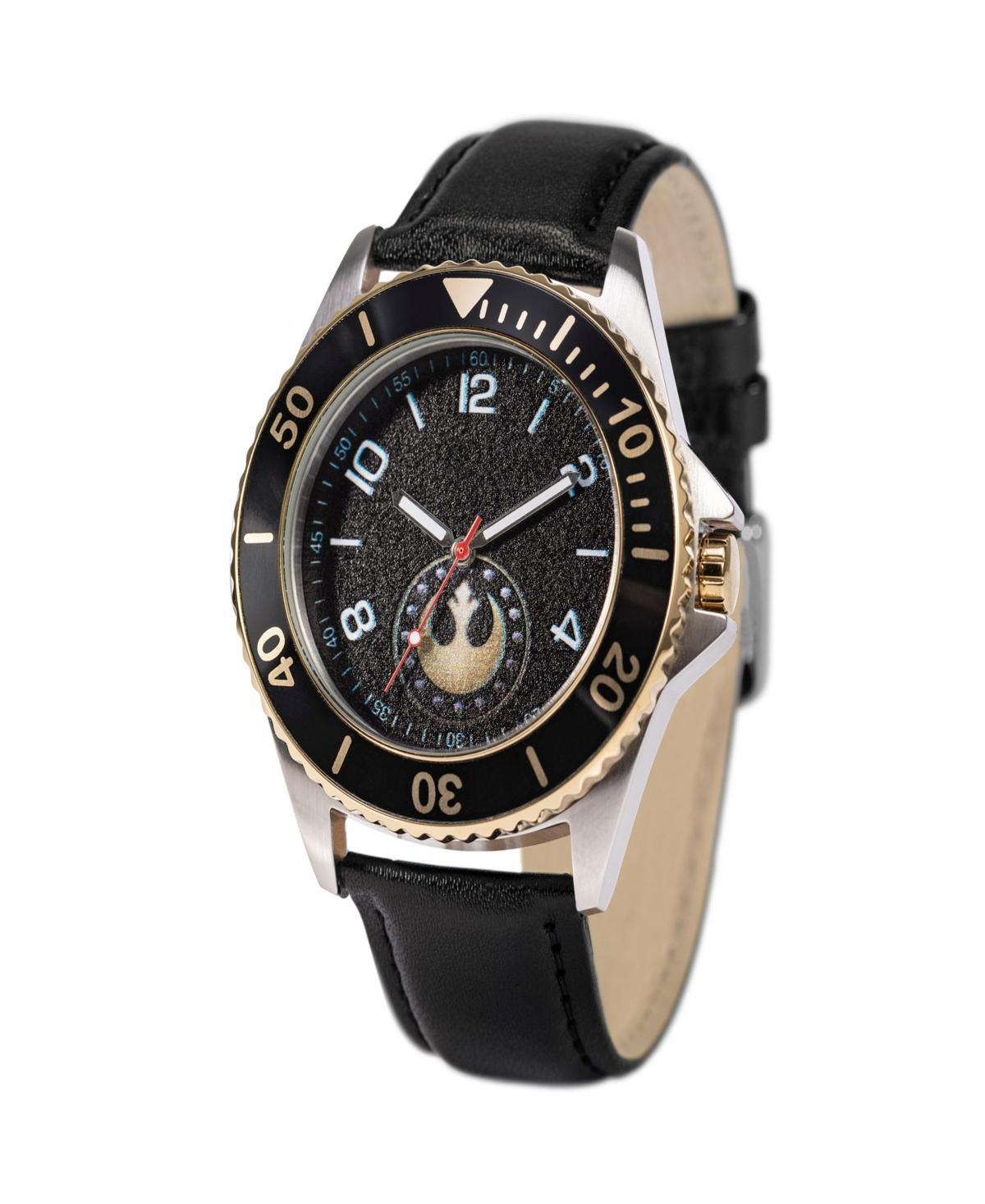 ewatchfactory Mens Disney Star Wars Honor Black Leather Strap Watch 46mm Product Image