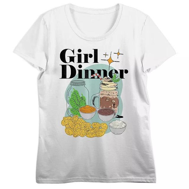 Juniors Girl Dinner Pickles & Chips Graphic Tee, Womens Product Image