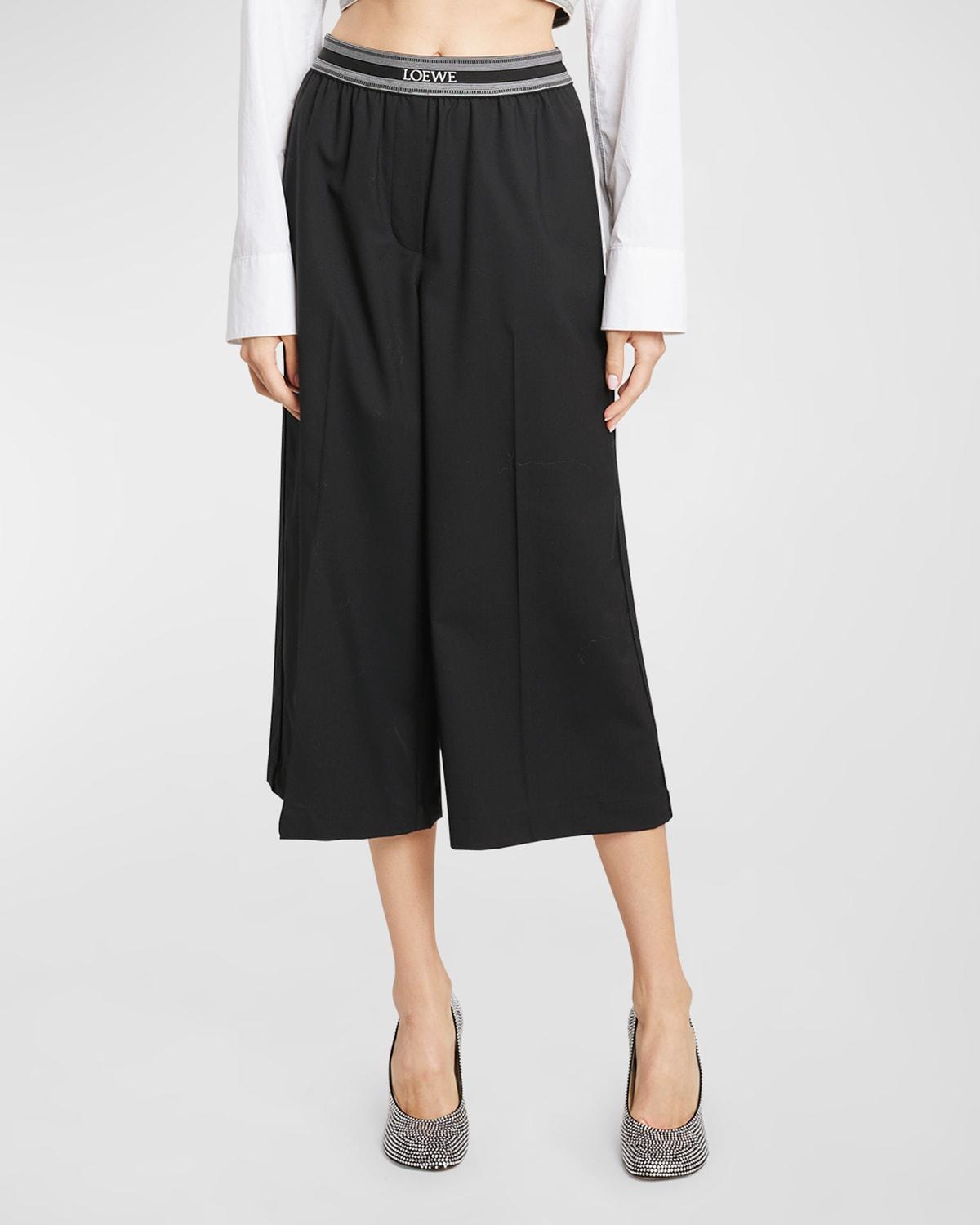 Logo Banded Cropped Trousers Product Image