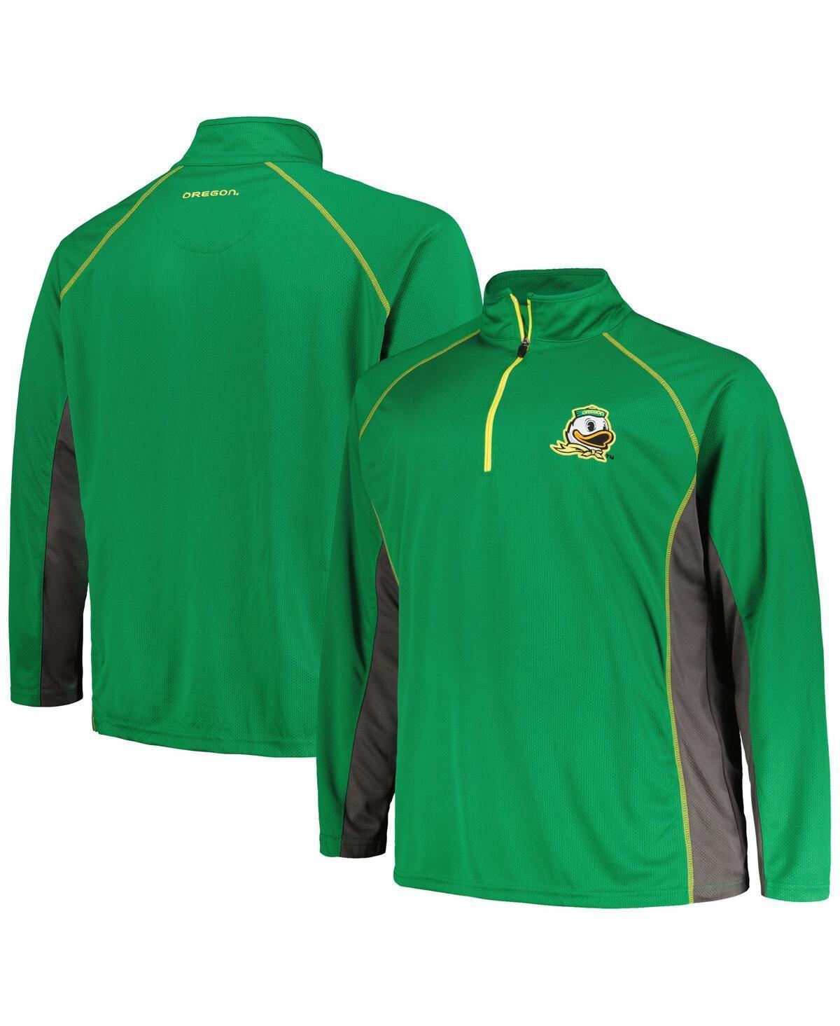 Mens Profile Oregon Ducks Big & Tall Quarter-Zip Raglan Sleeve Pullover Jacket Product Image