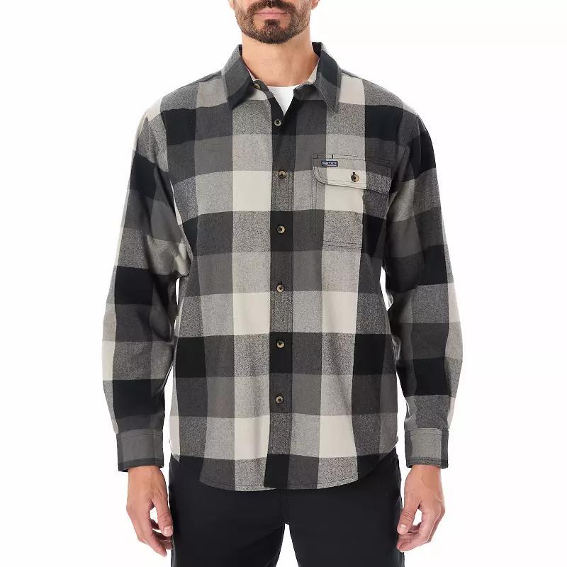 Mens Smiths Workwear Pocket Flannel Shirt Lively Green Gray Product Image