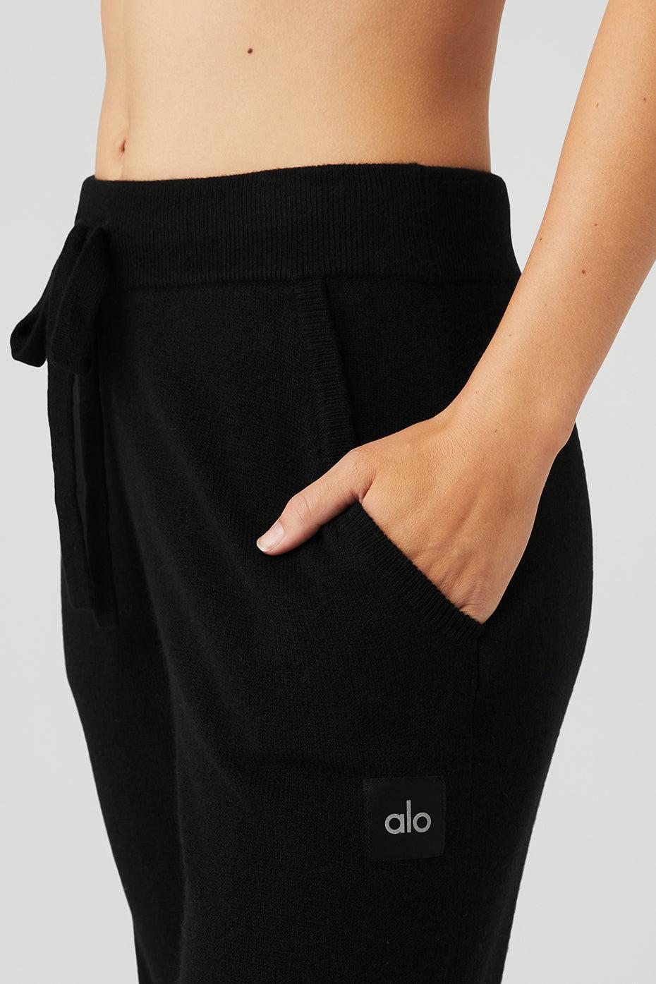 High-Waist Cashmere Jet Set Pant - Black Product Image