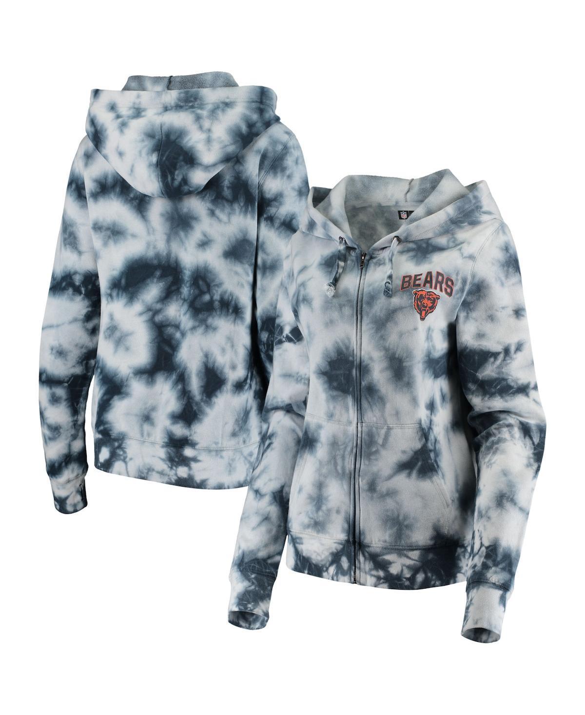 Womens New Era Chicago Bears Tie Dye Fleece Full-Zip Hoodie Blue Product Image