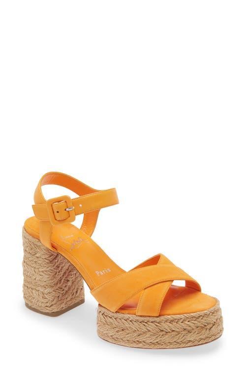 CHRISTIAN LOUBOUTIN Calakala Espadrille Platform Sandal In Orange Product Image