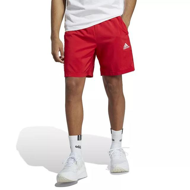 Mens adidas AEROREADY Essentials 9 Chelsea 3-Stripe Shorts Better Red White Product Image