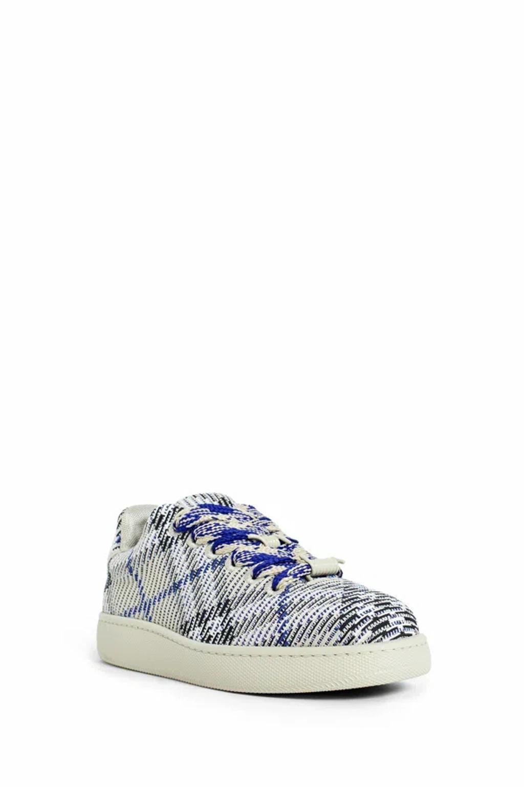 BURBERRY Men Box Sneaker With Knitted Check In Black Product Image