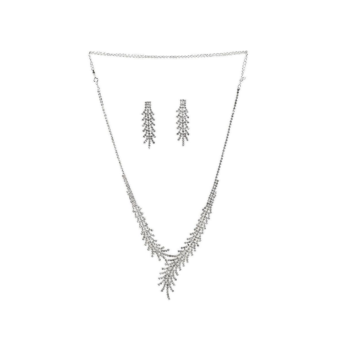 Sohi Womens Silver Bling Drop Jewelry Set Product Image