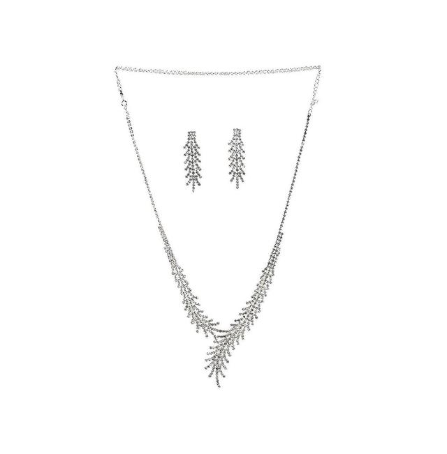 Sohi Womens Silver Bling Drop Jewelry Set Product Image