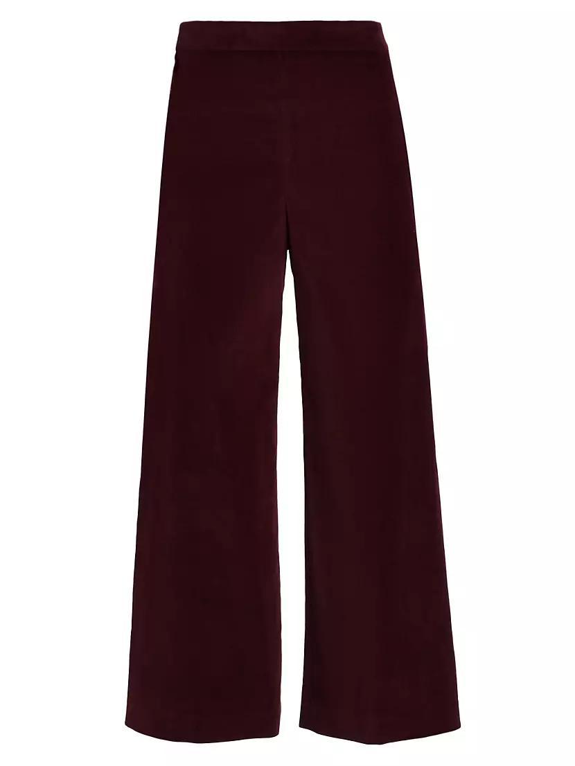 Velvet Cropped Wide-Leg Pants product image