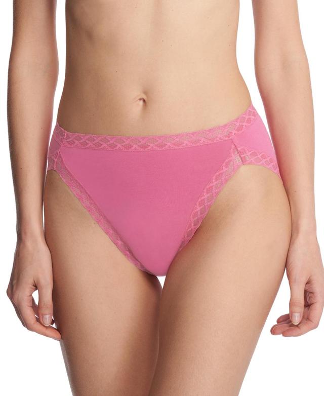 Natori Bliss Lace-Trim Cotton French-Cut Brief Underwear 152058 Product Image