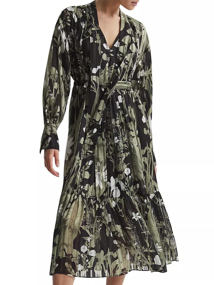 Lottie Belted Floral Midi-Dress Product Image