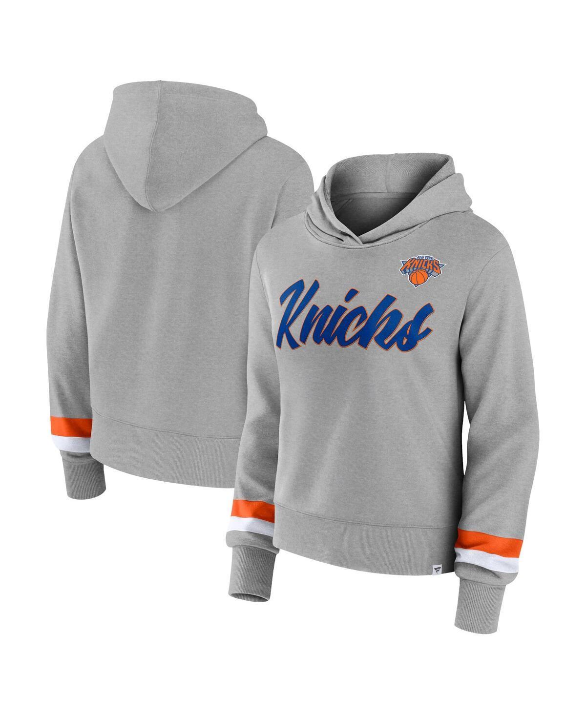 Womens Fanatics Branded Heather Gray New York Knicks Halftime Pullover Hoodie Product Image