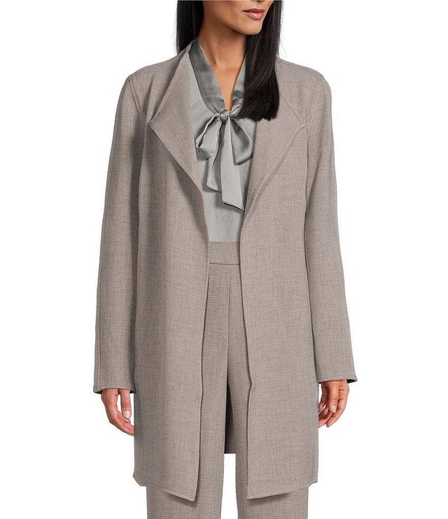 Kasper Stretch Crepe Long Sleeve Open Front Drape Jacket Product Image