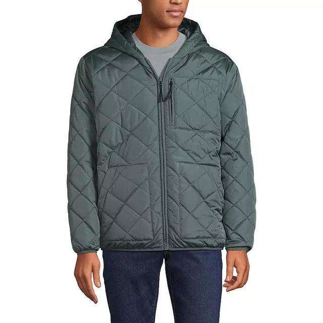 Mens Lands End Diamond Quilted Hooded Jacket Product Image