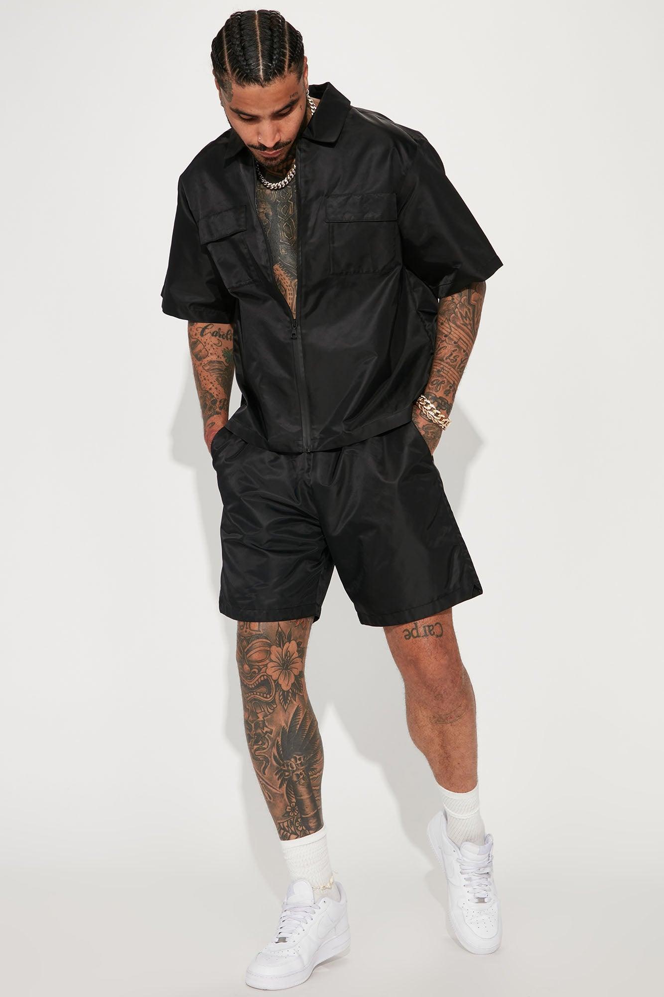 Closed Off Nylon Warmup Shorts - Black Product Image