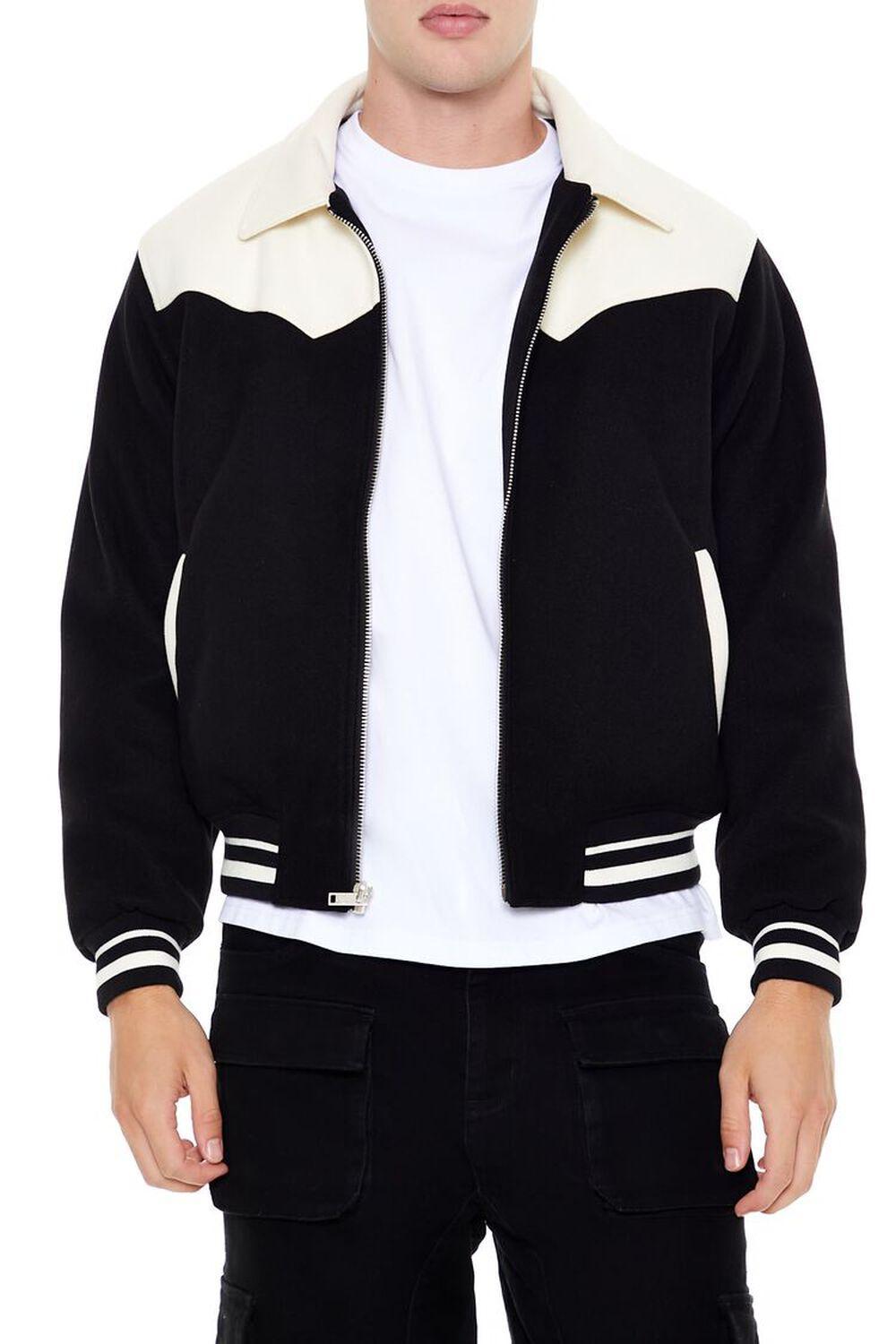 Colorblock Zip-Up Bomber Jacket | Forever 21 Product Image