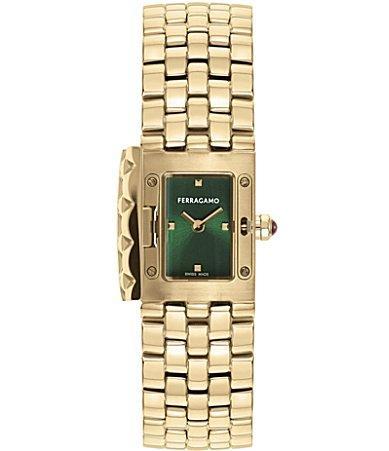 Womens Swiss Gold Ion Stainless Steel Bracelet Watch 19x30mm Product Image