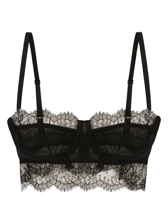 DOLCE & GABBANA Lace Balcony Bra In Black   Product Image