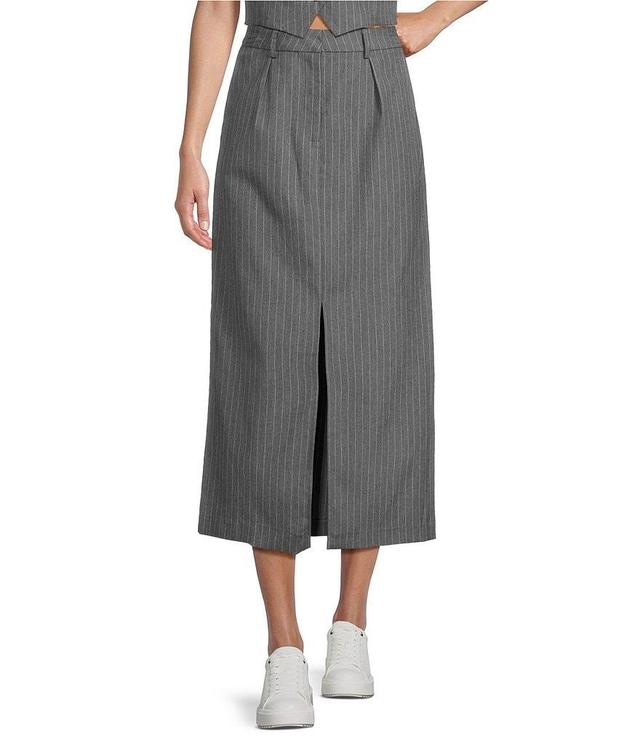 GB Pinstripe Midi Skirt Product Image