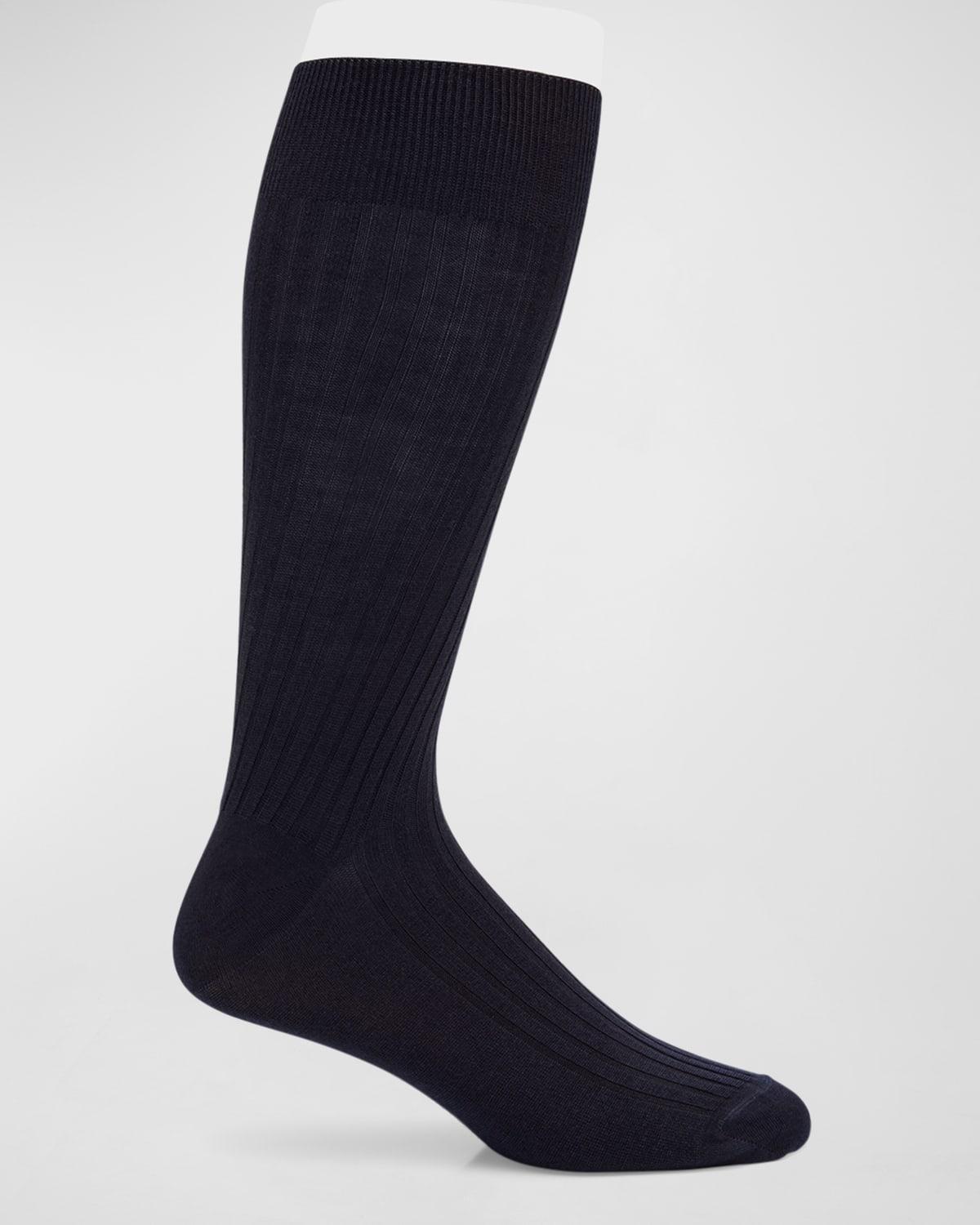 Mens 3-Pack Ribbed Crew Socks Product Image