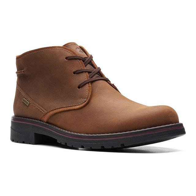 Clarks Morris Peak Waterproof (Dark Tan Leather) Men's Shoes Product Image