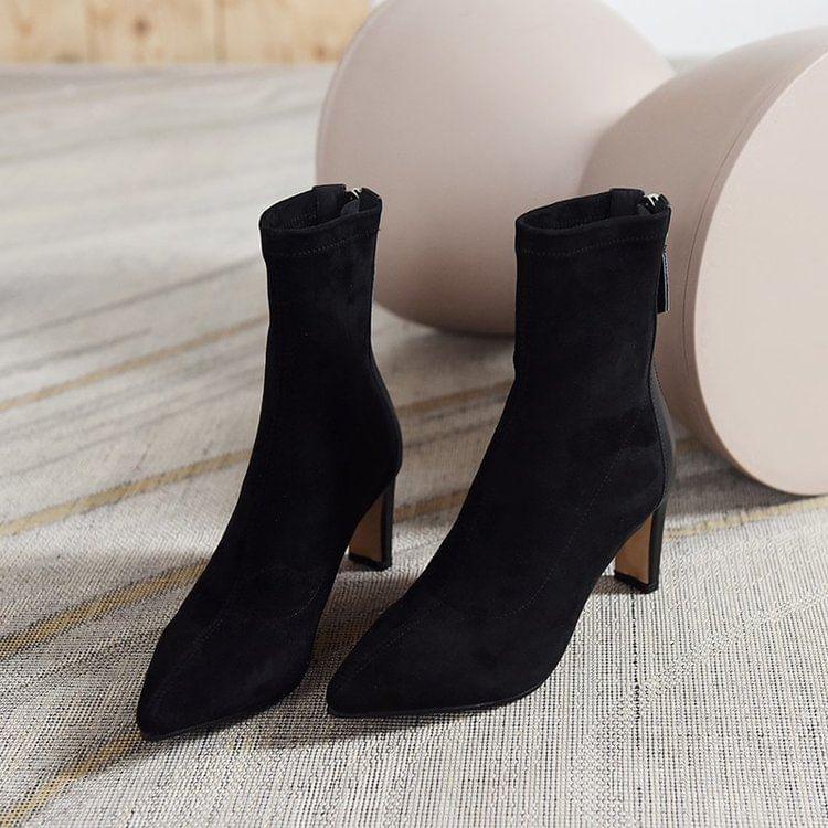 High Heel Pointed Sock Boots Product Image