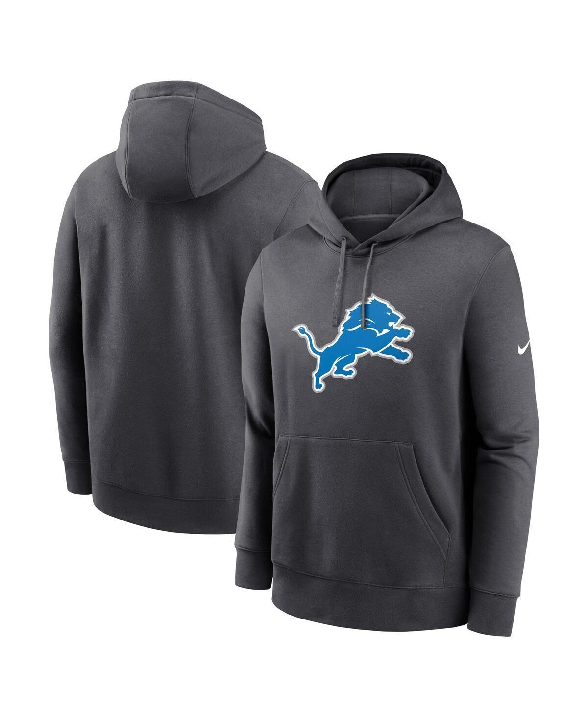 Nike Mens Anthracite Detroit Lions Club Logo Pullover Hoodie Product Image