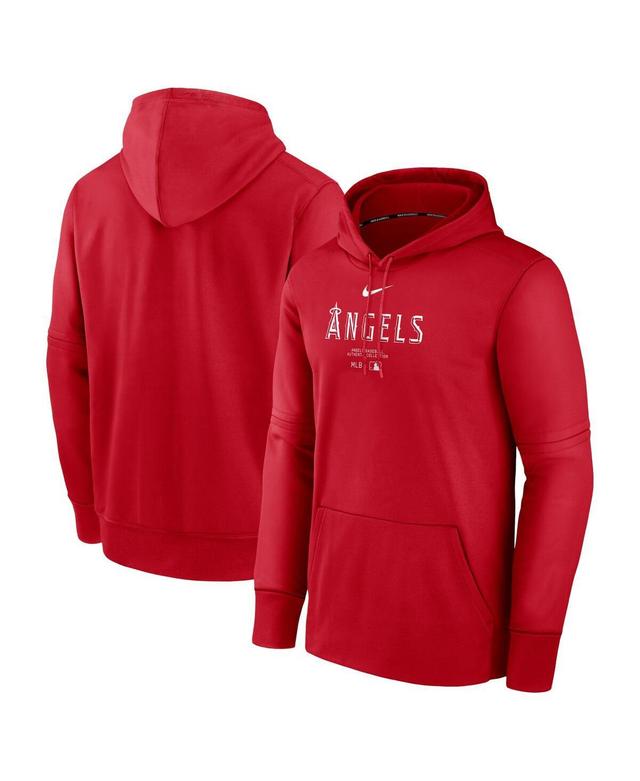 Men's Los Angeles Angels Authentic Collection Practice Nike Therma MLB Pullover Hoodie Product Image